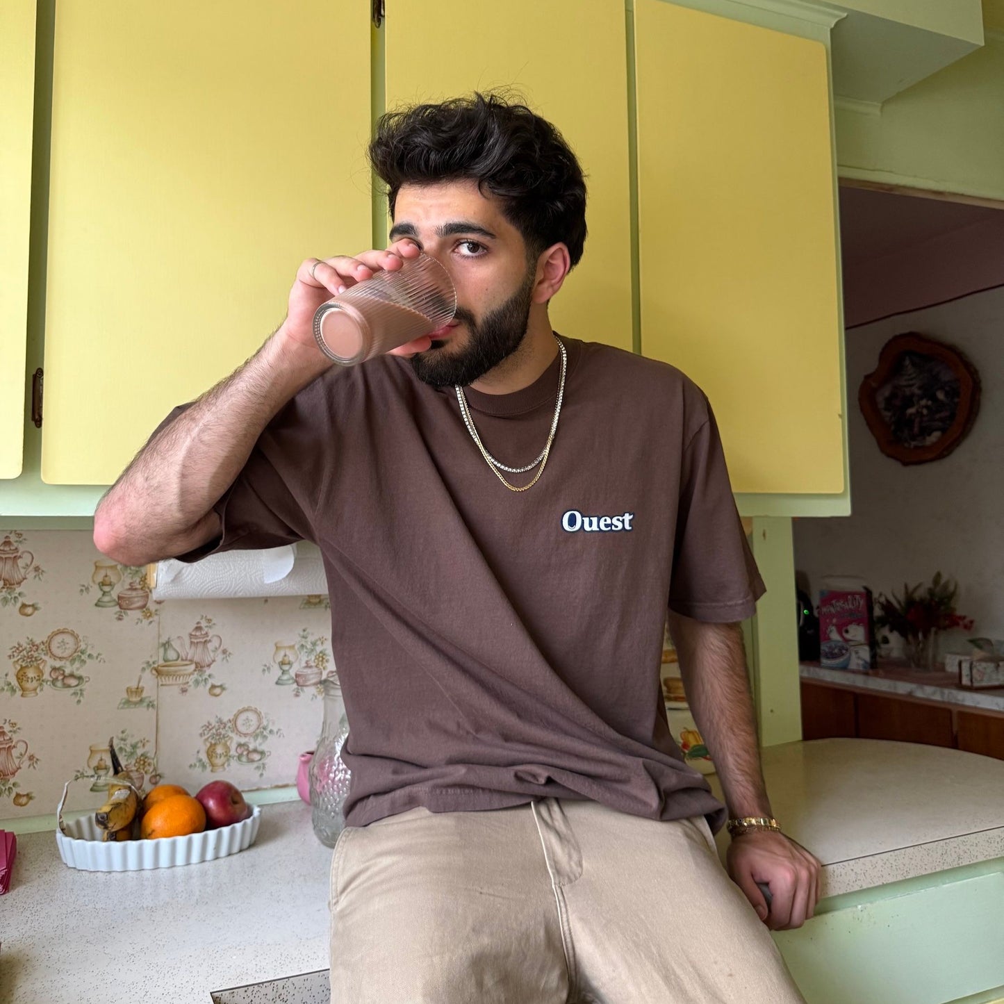 T-SHIRT "LAIT" - BRUN
