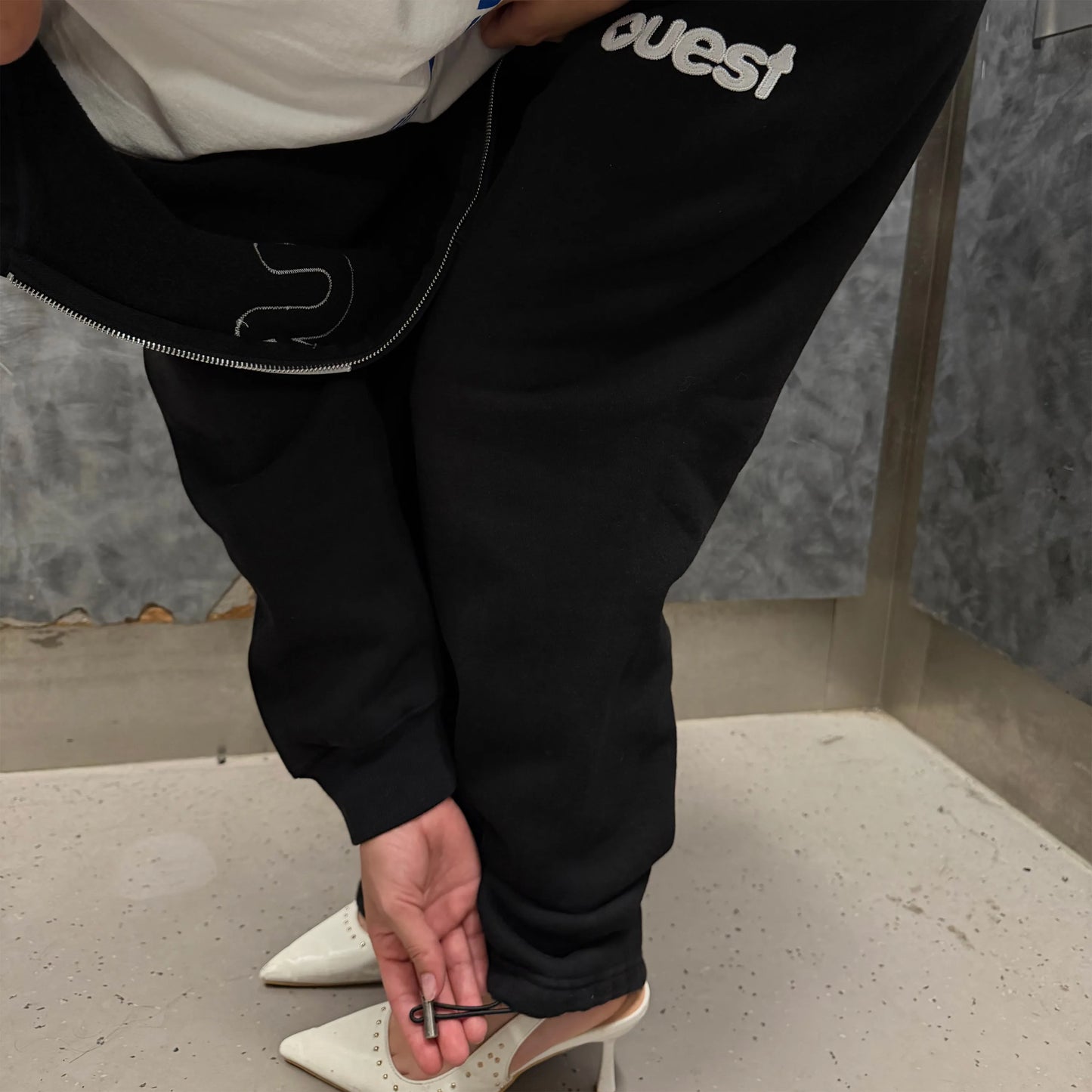 PANTALONS RELAXED FIT "OUEST" - NOIR WASHED