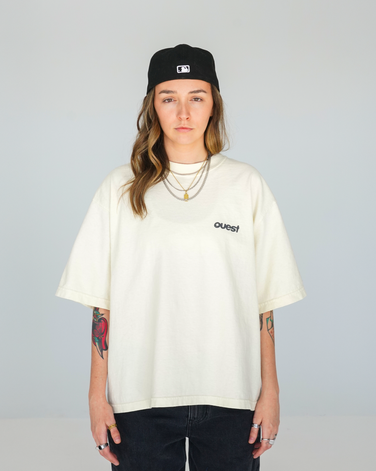 T-SHIRT BOXY OVERSIZED - CRÈME