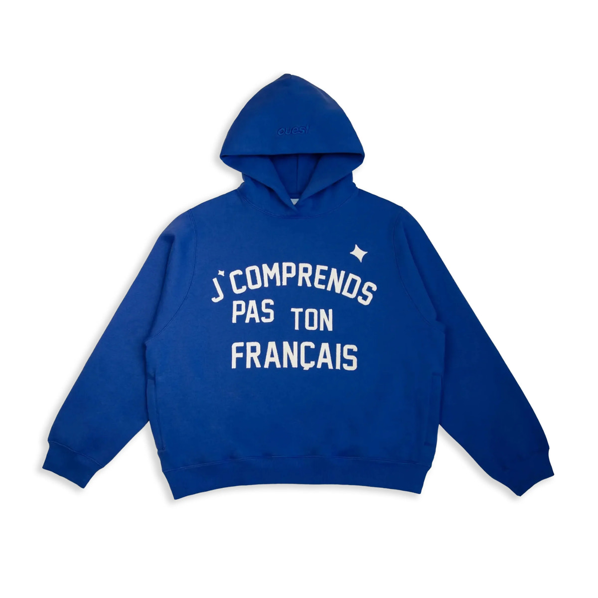 HOODIE “J’COMPRENDS PAS TON FRANÇAIS” - BLEU