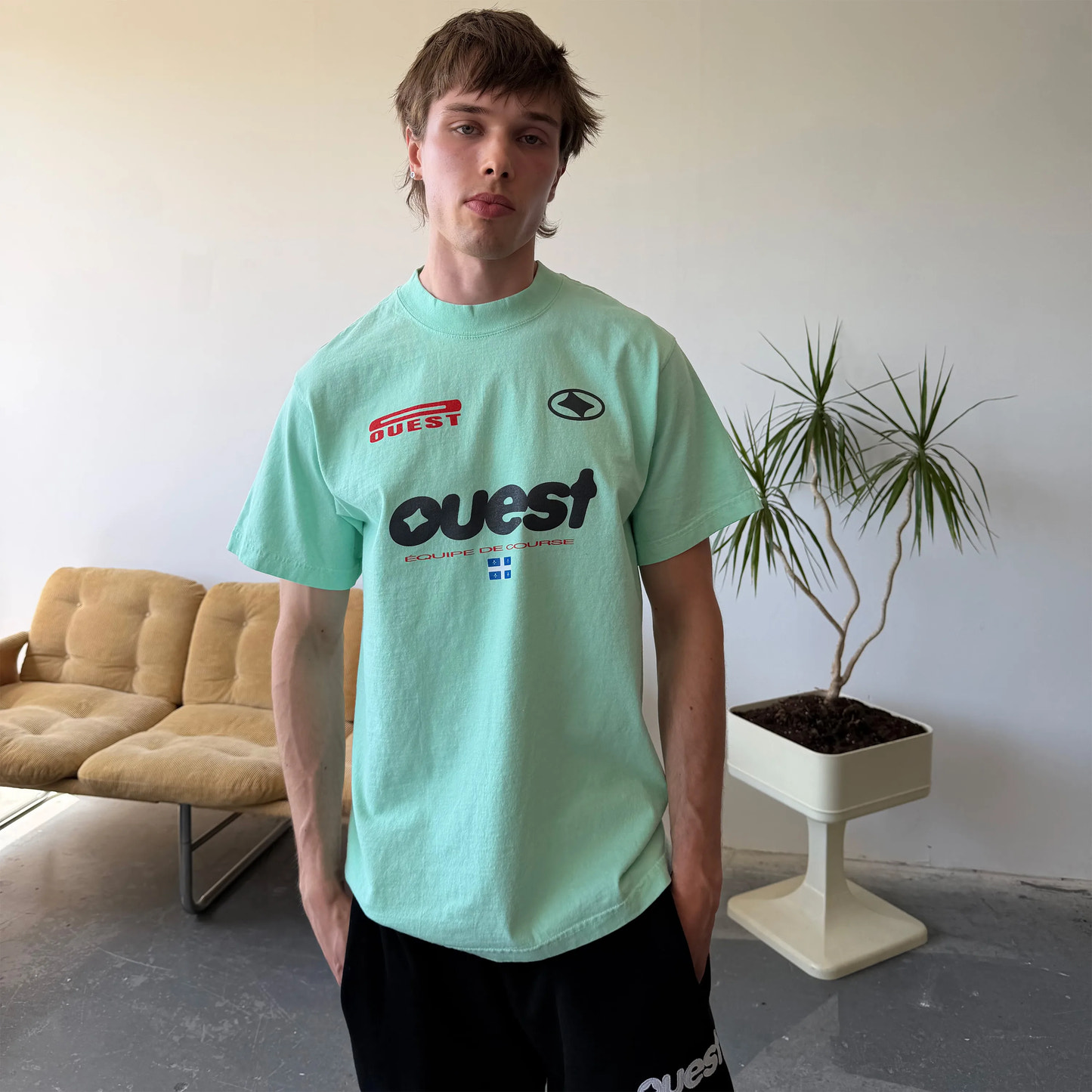 T-SHIRT "COURSE" REGULAR FIT - TURQUOISE