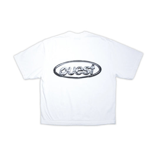 T-SHIRT BOXY OVERSIZED “CHROME” - BLANC