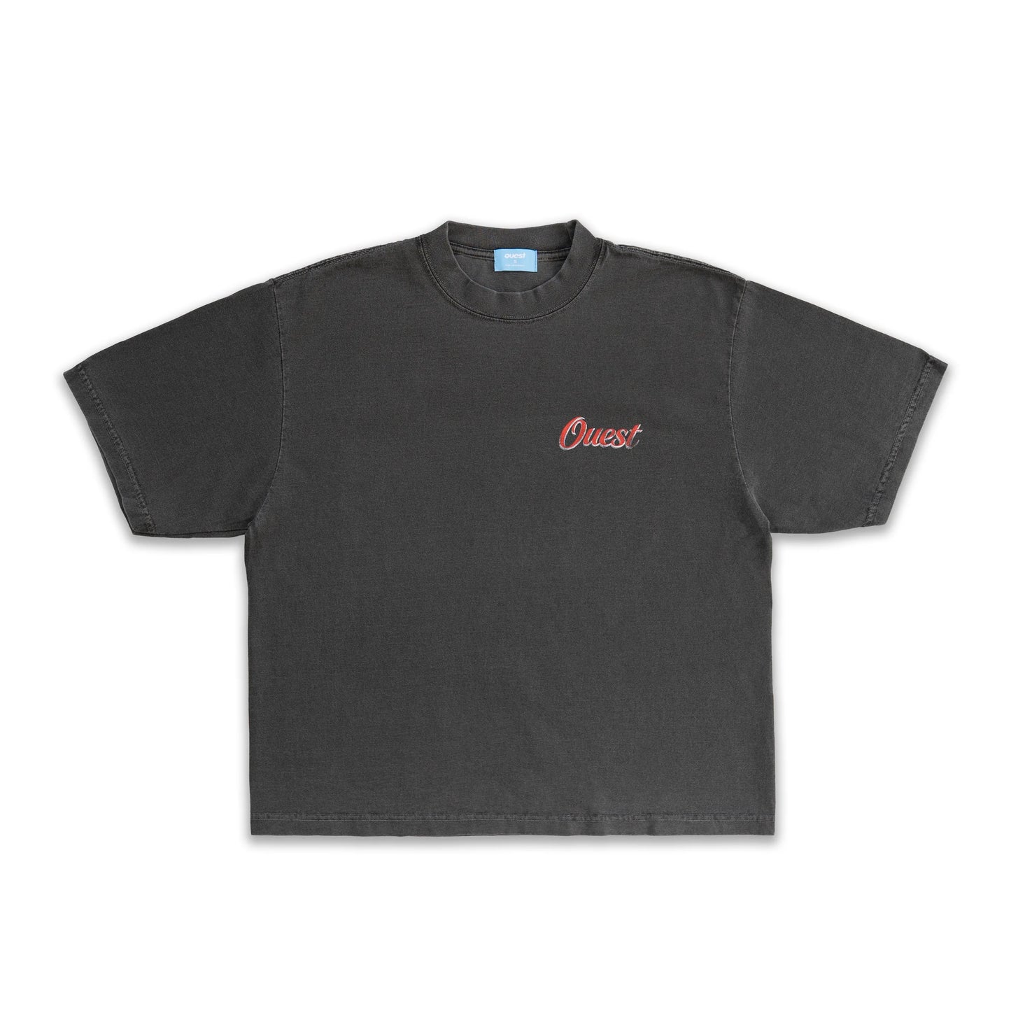 T-SHIRT BOXY OVERSIZED "C'EST OUEST" - CHARCOAL