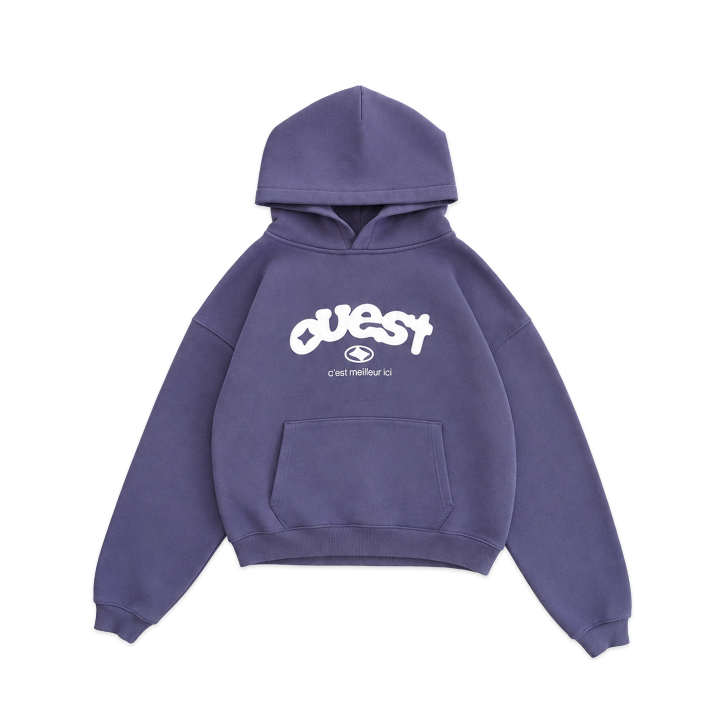 HOODIE "OUEST" DROP SHOULDER - BLEU MARIN