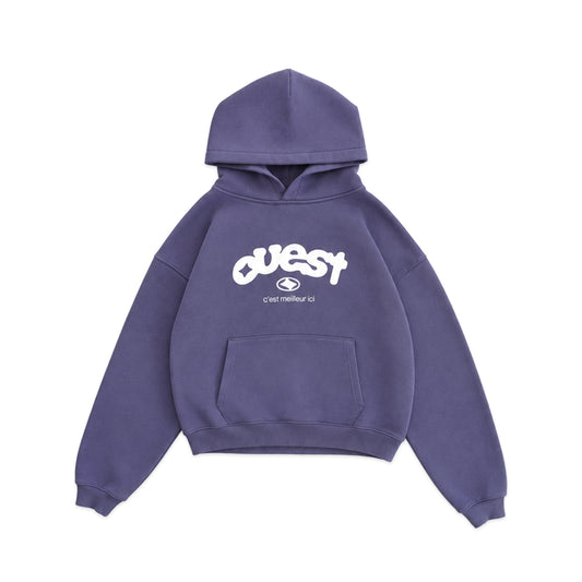 HOODIE "OUEST" DROP SHOULDER - BLEU MARIN