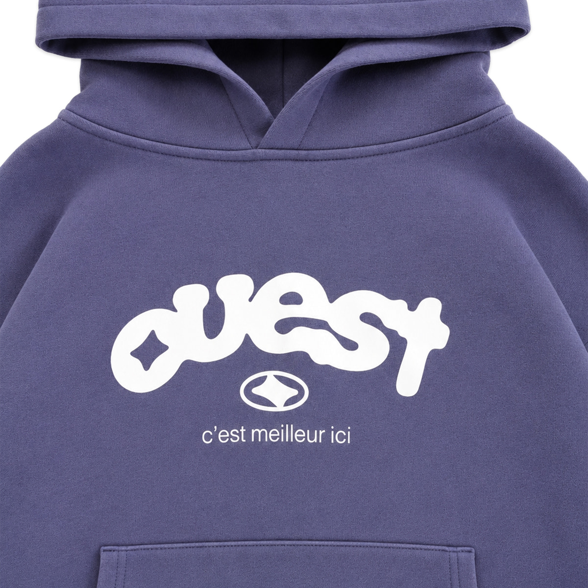 HOODIE "OUEST" DROP SHOULDER - BLEU MARIN