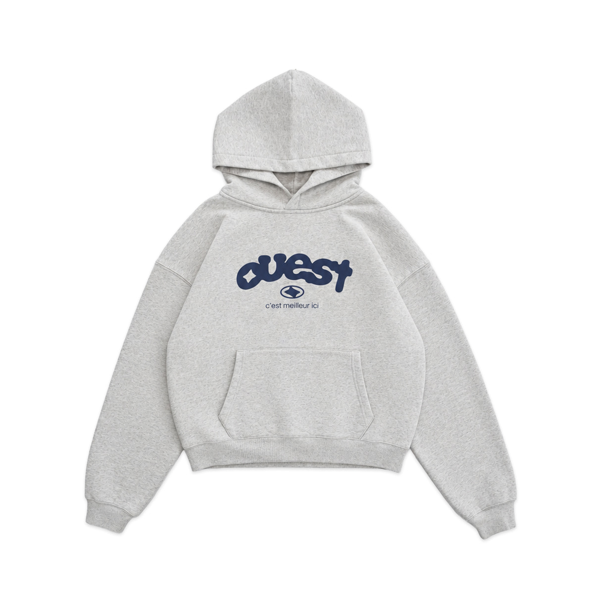 HOODIE "OUEST" DROP SHOULDER - GRIS
