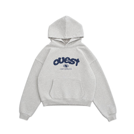 HOODIE "OUEST" DROP SHOULDER - GRIS
