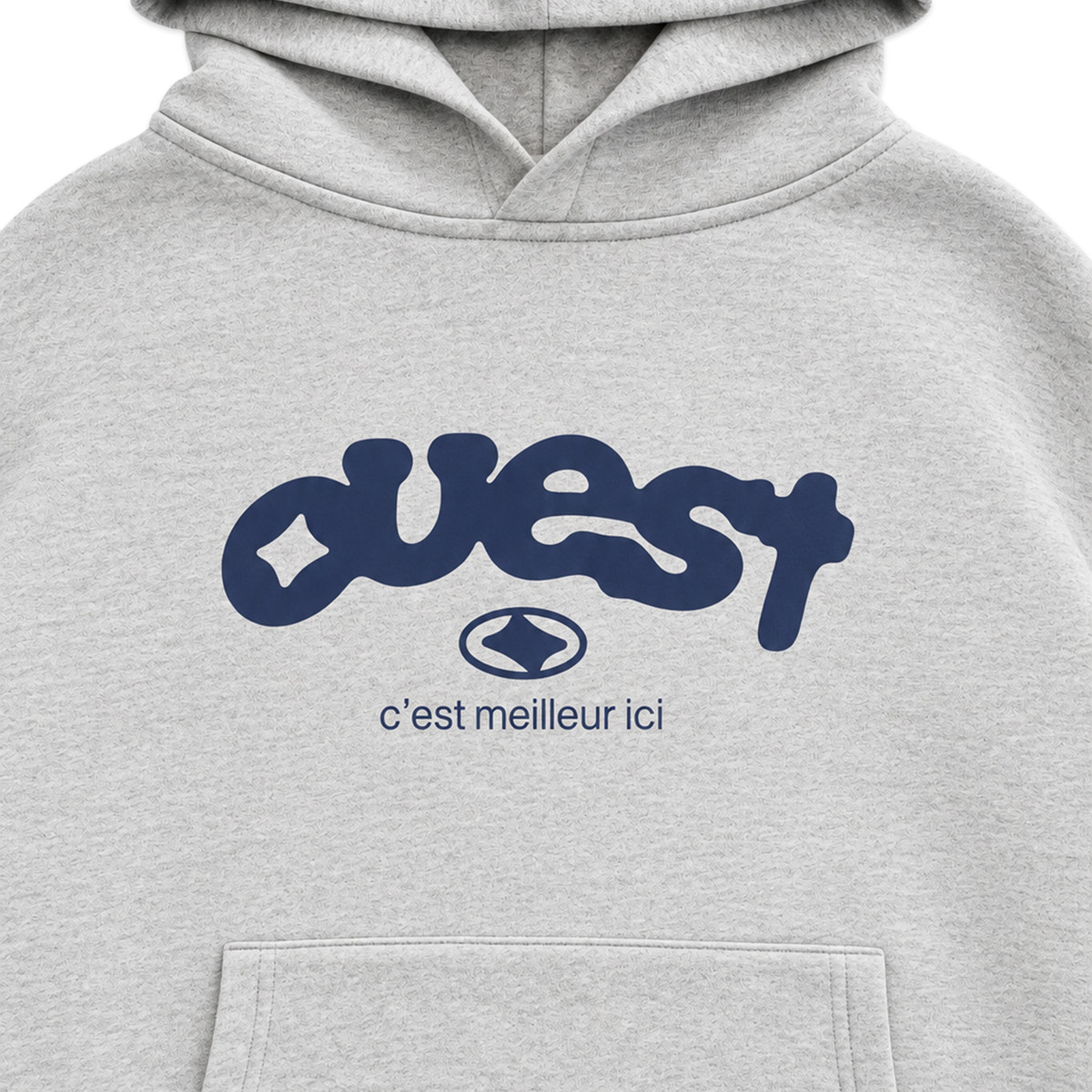 HOODIE "OUEST" DROP SHOULDER - GRIS