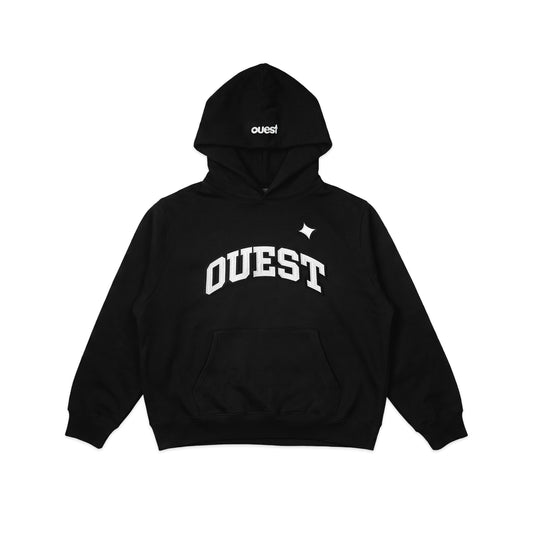 HOODIE “VARSITY” - BLANC SUR NOIR