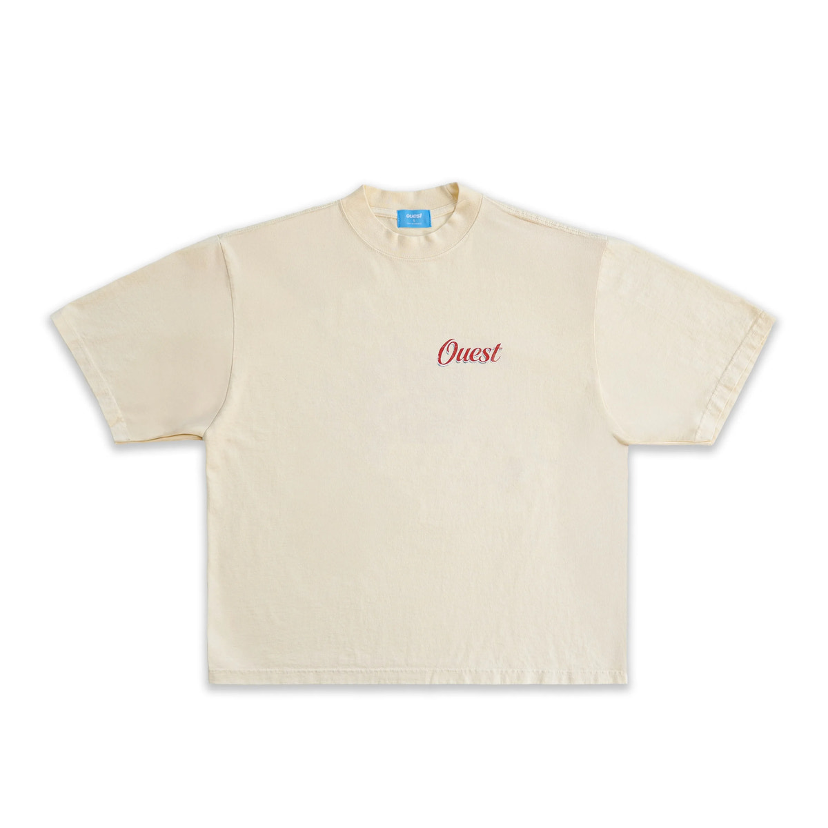 T-SHIRT BOXY OVERSIZED "C'EST OUEST" - CRÈME