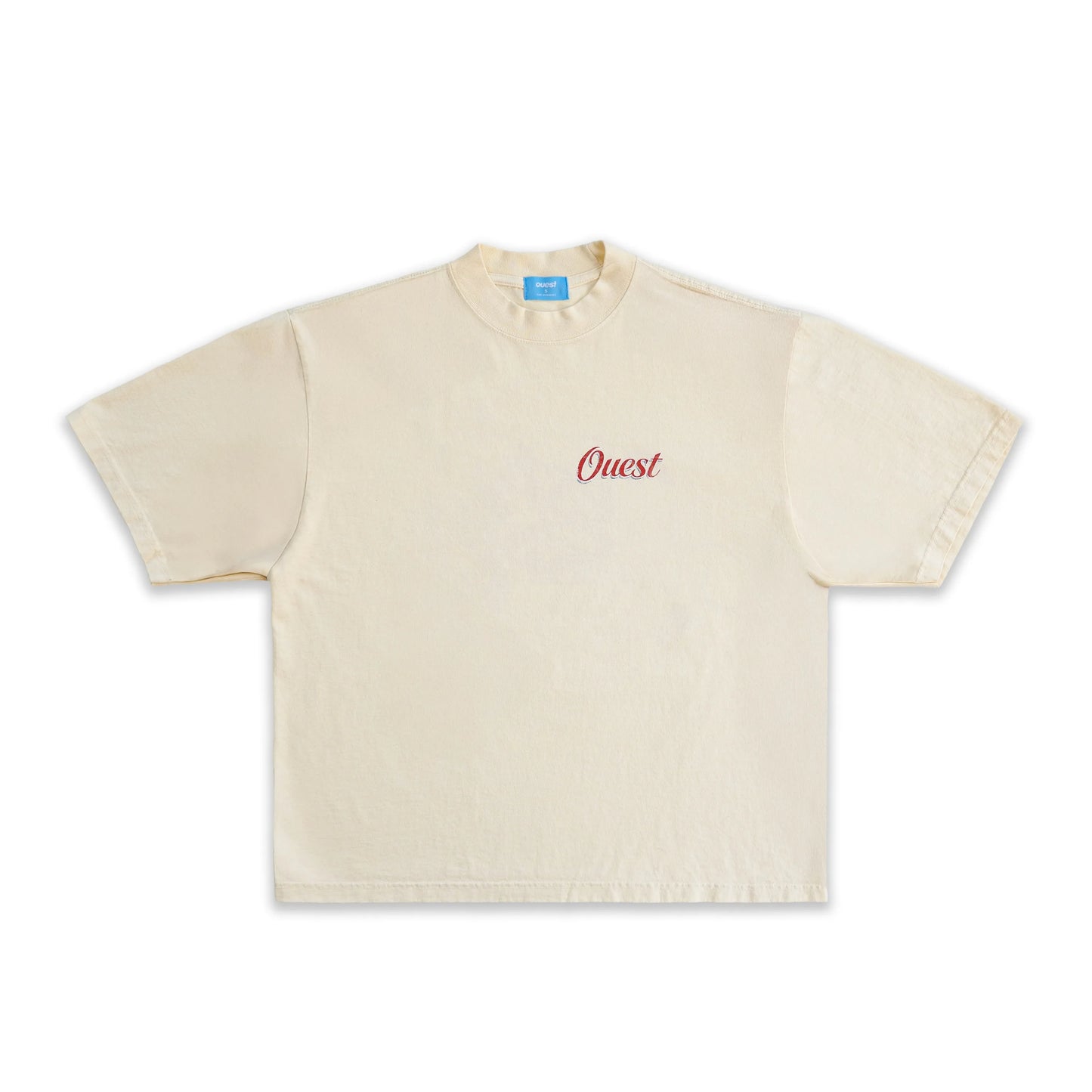 T-SHIRT BOXY OVERSIZED "C'EST OUEST" - CRÈME