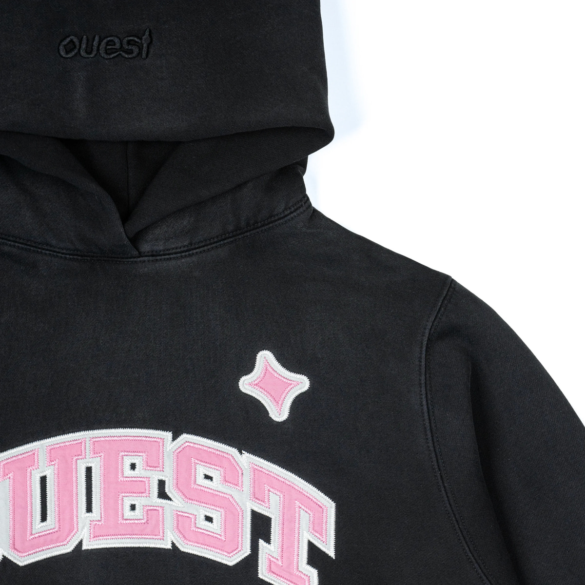 HOODIE “VARSITY” - NOIR WASHED