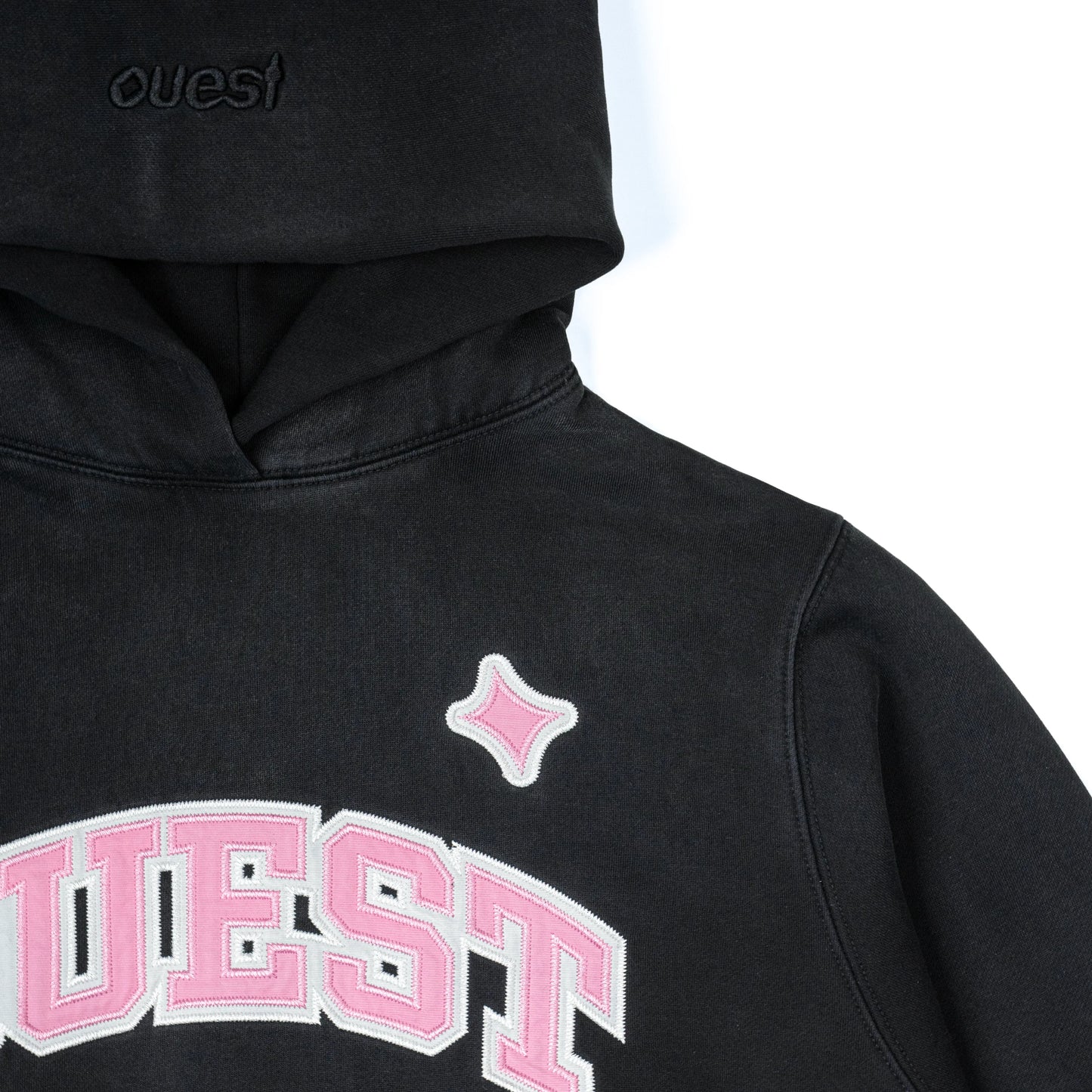 HOODIE “VARSITY” - NOIR WASHED