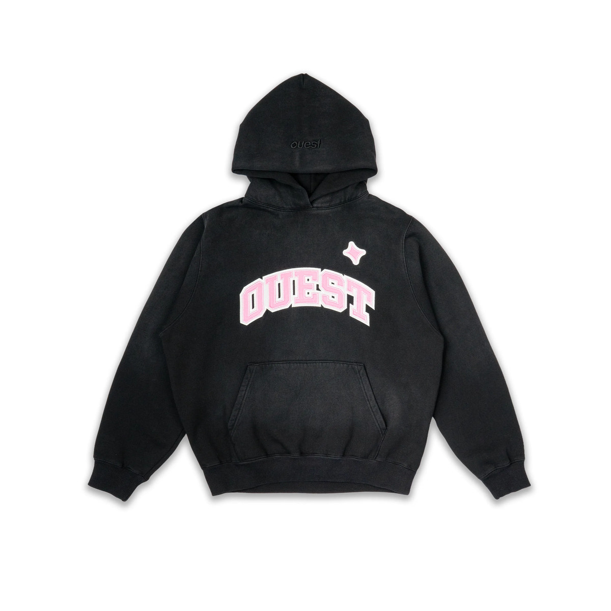 HOODIE “VARSITY” - NOIR WASHED