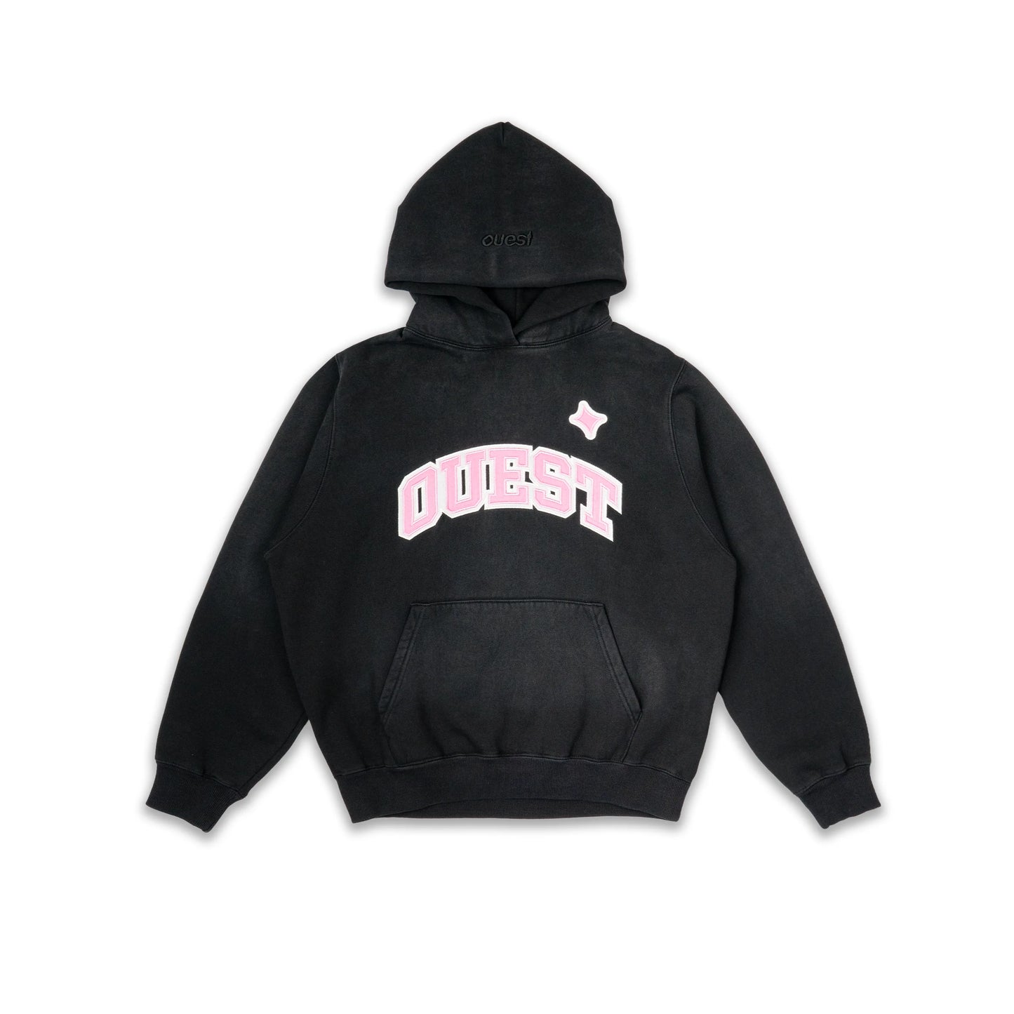 HOODIE “VARSITY” - NOIR WASHED