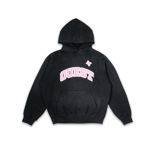 HOODIE “VARSITY” - NOIR WASHED