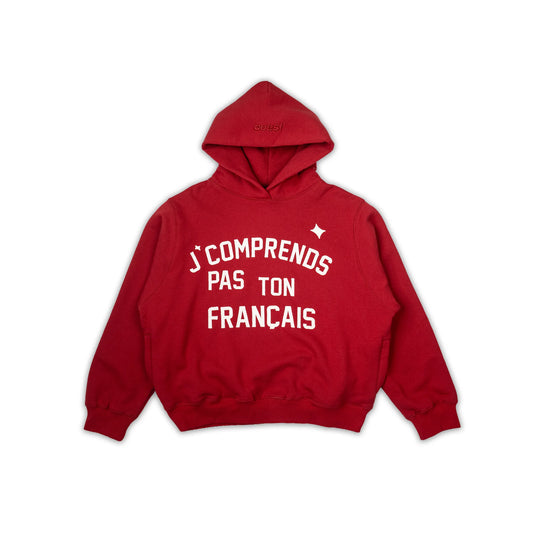 HOODIE “J’COMPRENDS PAS TON FRANÇAIS” - ROUGE