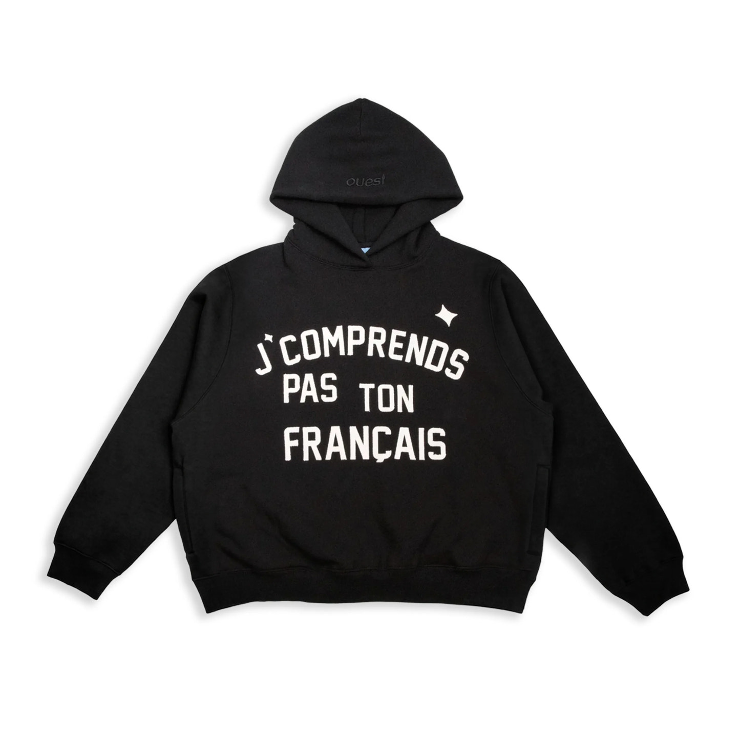 HOODIE “J’COMPRENDS PAS TON FRANÇAIS” - NOIR