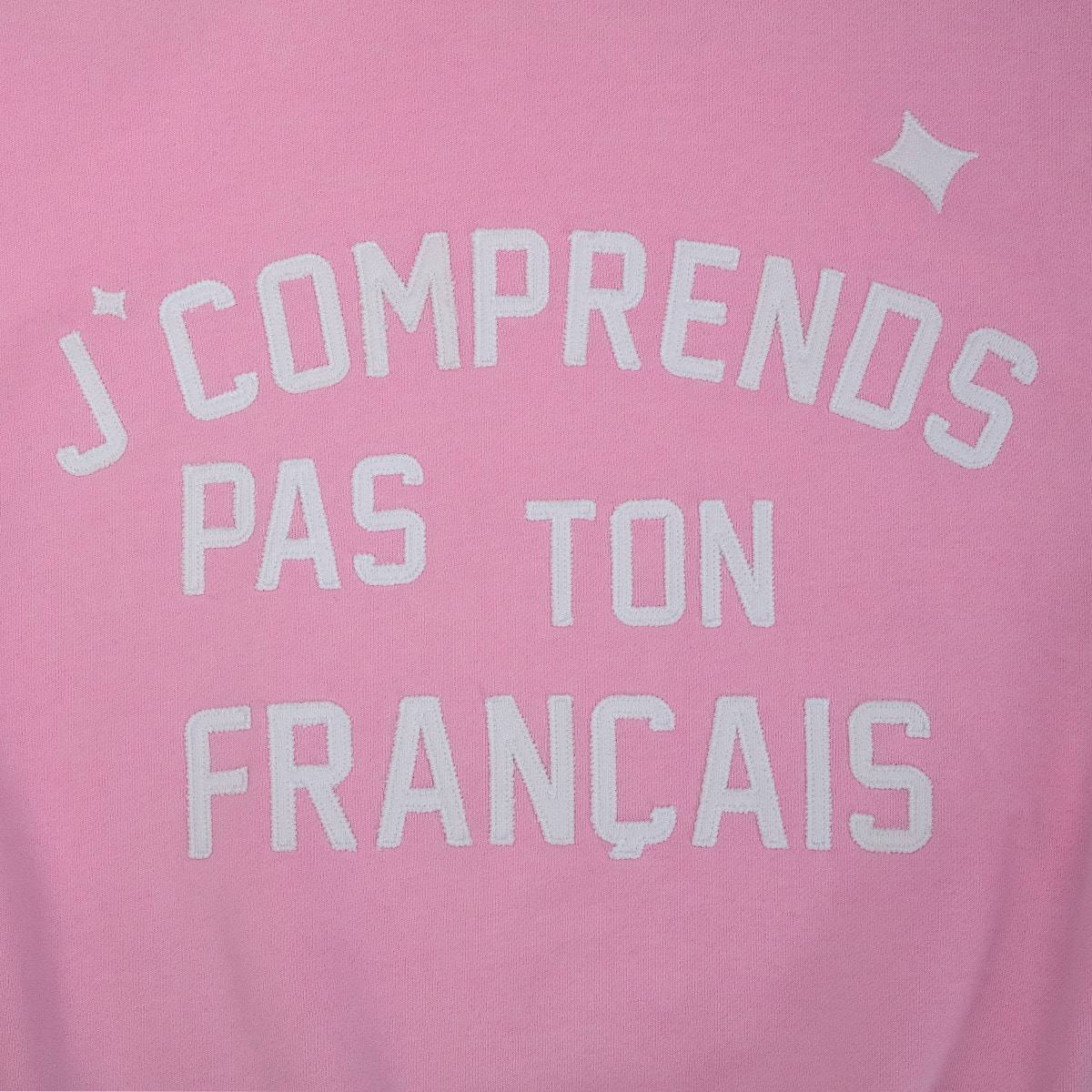 HOODIE “J’COMPRENDS PAS TON FRANÇAIS” - ROSE