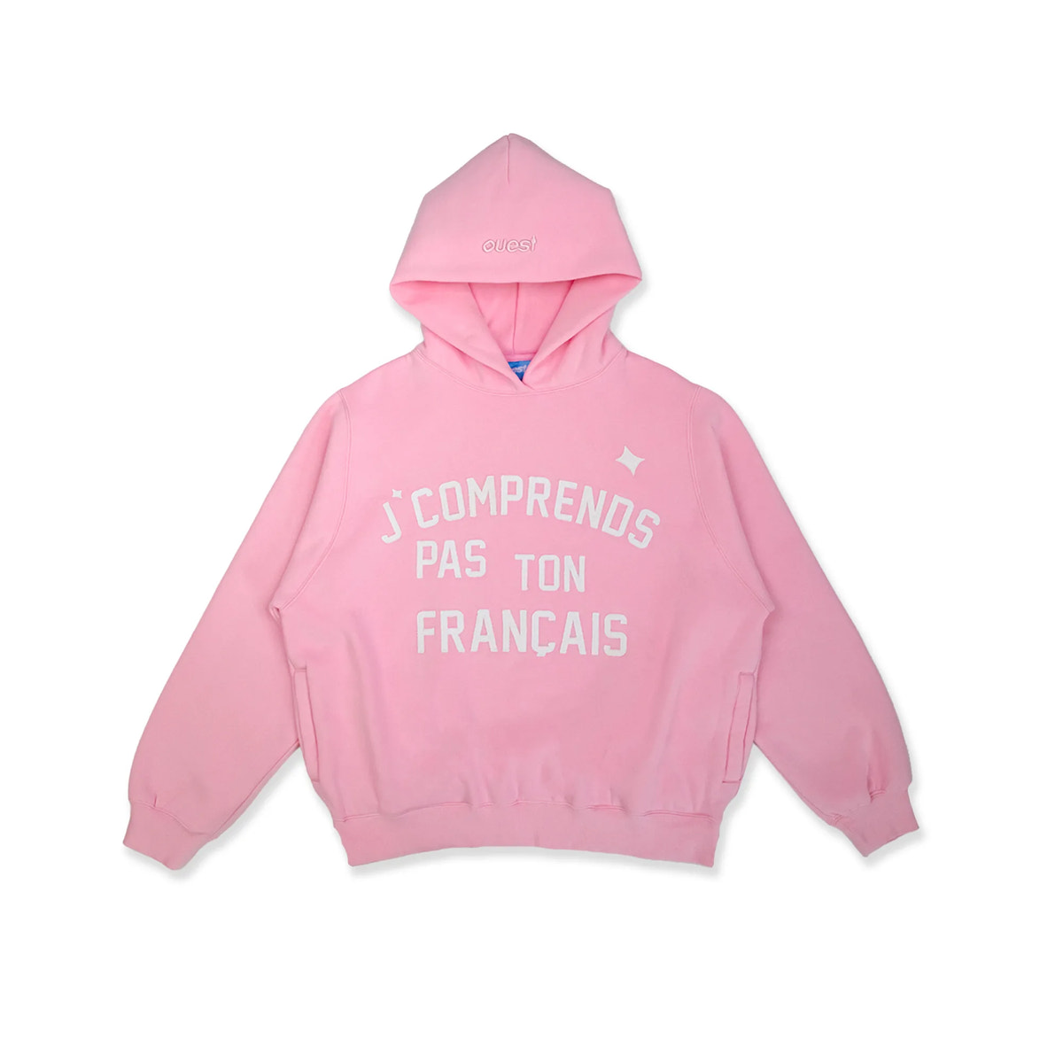 HOODIE “J’COMPRENDS PAS TON FRANÇAIS” - ROSE