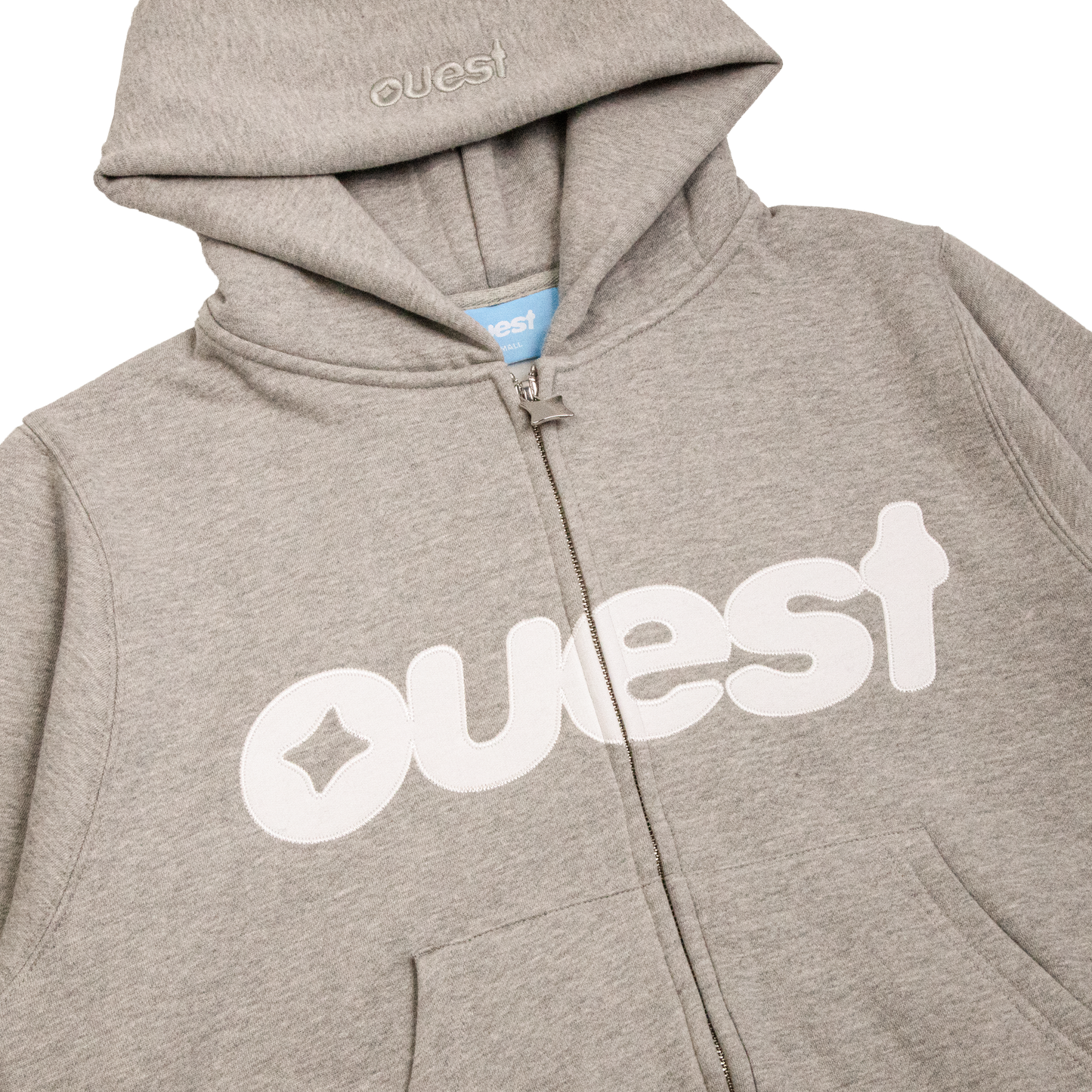 HOODIE ZIP-UP “OUEST” - GRIS