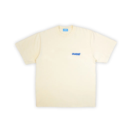 T-SHIRT “LOGO" REGULAR FIT - BLEU SUR CRÈME