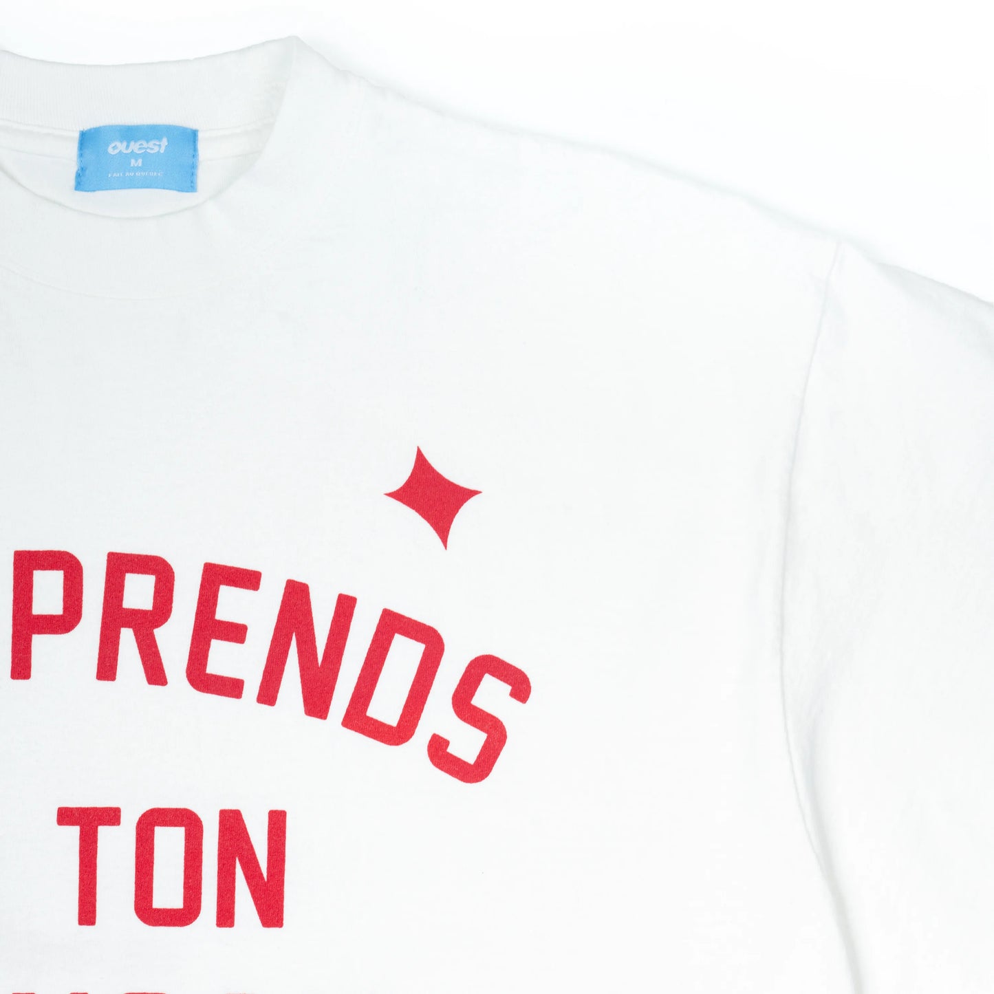 T-SHIRT BOXY OVERSIZED "J'COMPRENDS PAS TON FRANÇAIS" - BLANC ET ROUGE